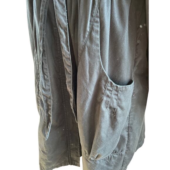 W's VTG H&M Black cotton duster, lined sz 16 goth punk Y2K - Picture 5 of 16